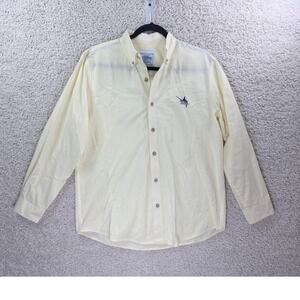 Guy Harvey Button Down Shirt Mens Medium Yellow Excellent Marlin Fishing AFTCO